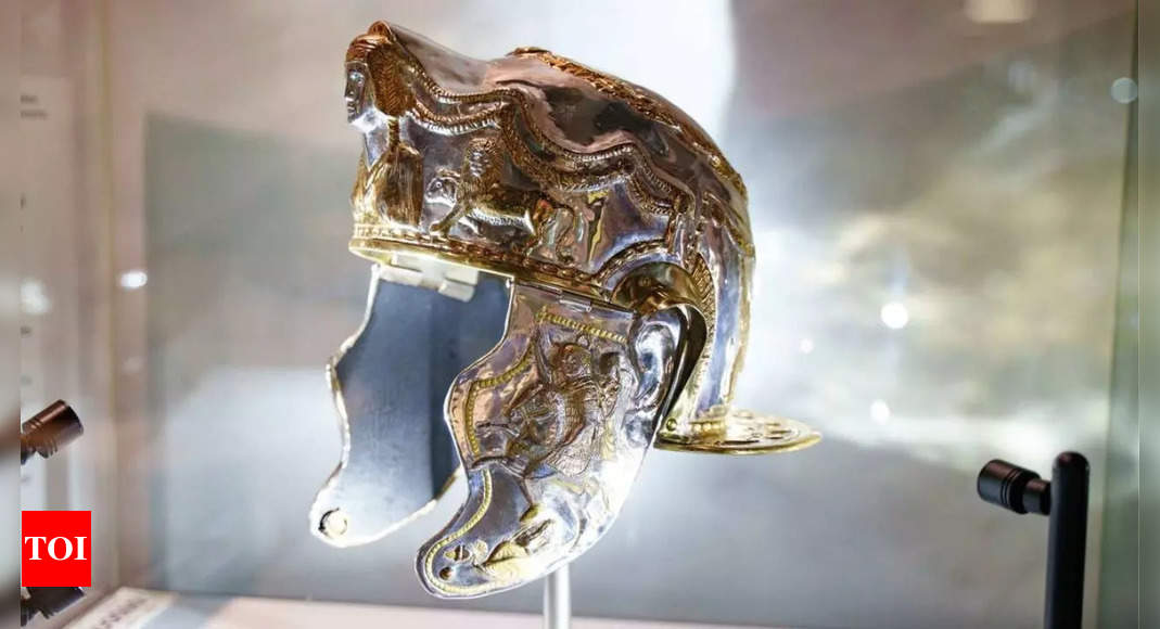 What makes this 2,000-year-old restored helmet unique? |