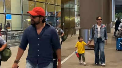 Kareena Kapoor Khan, Saif Ali Khan, Taimur and Jeh serve family goals as they return to Mumbai from their African vacation - WATCH video