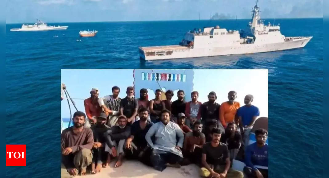 Pakistani nationals raise ‘India Zindabad’ slogan, thank Indian Navy for saving their lives | India News – Times of India