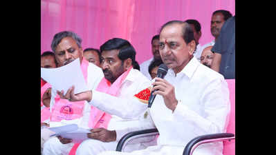 Poll officials search KCR’s bus during his Suryapet tour