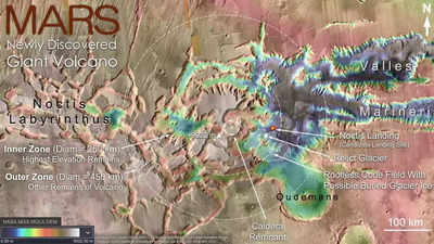 Everest-size volcano discovered in Noctis Labyrinthus region of Mars