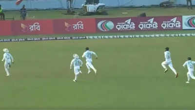 Watch: Five Bangladesh fielders chasing one ball in 2nd Test vs Sri Lanka