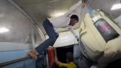Train jam-packed and he took a loo break: Man's 'Spiderman stunt' goes viral