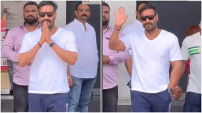 Ajay Devgn was spotted with his son Yug at the airport