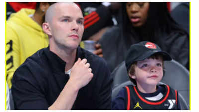 Nicholas Hoult takes Son Joaquin to his first basketball game