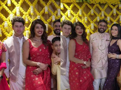 Priyanka Chopra Jonas and Nick Jonas stun in Indian attire for brother Siddharth Chopra's Roka ceremony