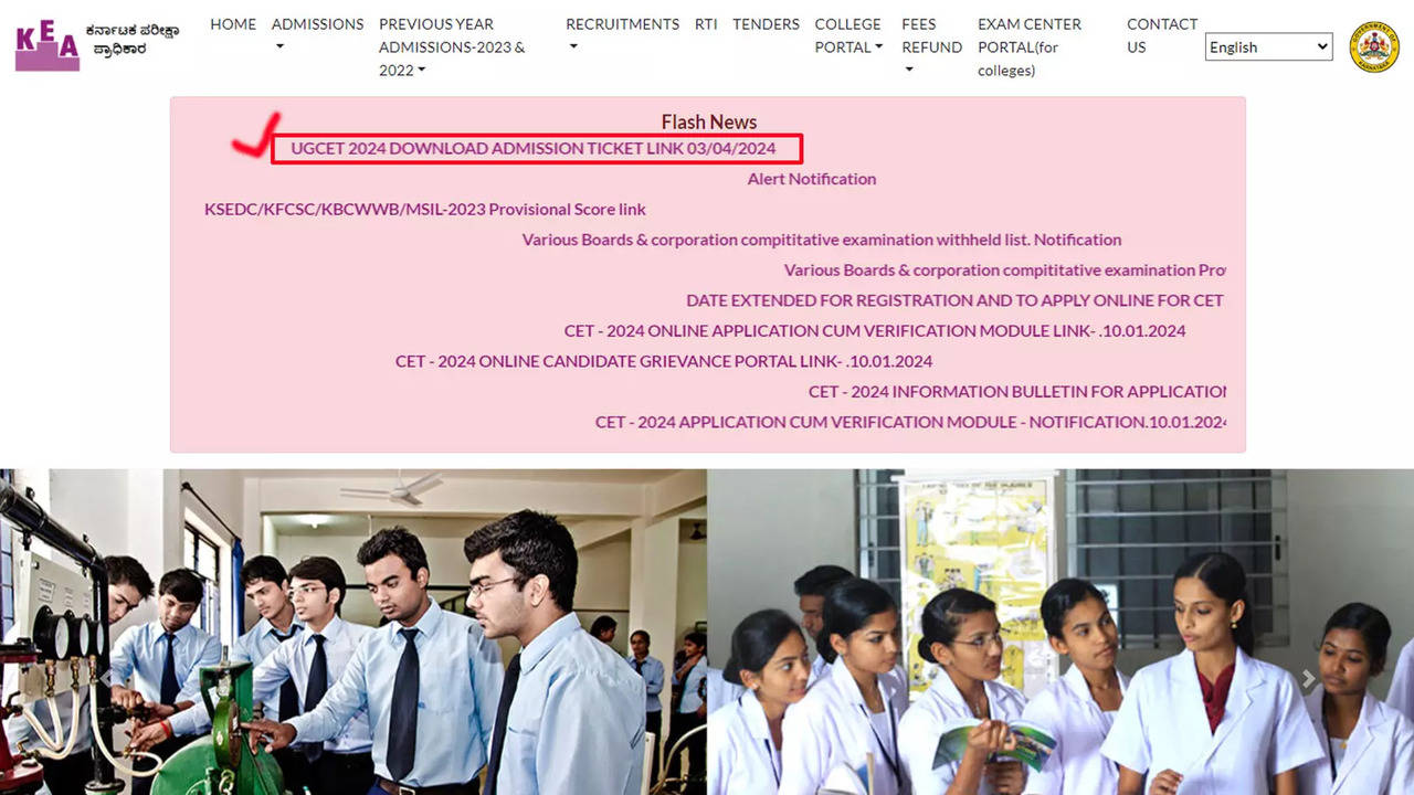 KCET 2024 admit card released at Check