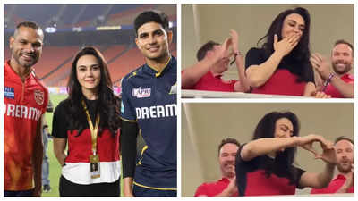 Preity Zinta blows kisses to fans as she celebrates cricket team's big win - WATCH