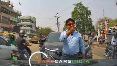 On cam: Bihar government official's car flouts traffic rules, occupant threatens man