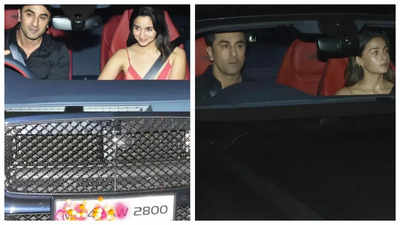 Alia Bhatt and Ranbir Kapoor make a stylish appearance as they get snapped in the city; his brand new luxury car grabs eyeballs - See photos