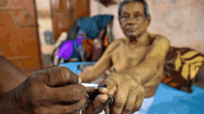 Centenarians show childlike joy as postal voting begins