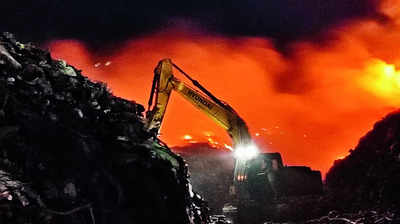 Fire subdued at Vellalore dumpyard, AQI drops to ‘unhealthy’ category