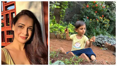 Dia Mirza's son Avyaan spends quality time with plants, the actress says, 'The greatest gift of health we can give is time in nature' - WATCH