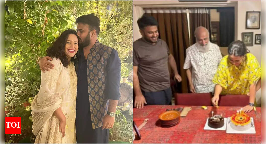 Swara Bhasker cuts her birthday cake as husband Fahad Ahmad pens heartwarming note for her - PIC inside | Hindi Movie News - Vimarsana News