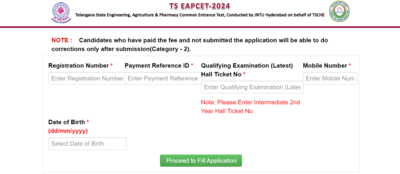 TS EAMCET 2024 correction window to close on April 12, direct link to make changes