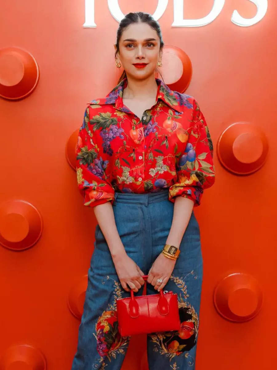 Aditi Rao Hydari’s red floral top with flared denim pants is all about ...