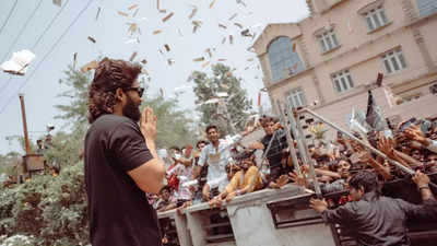 Glimpses of fans throwing cash at Allu Arjun on his 42nd birthday go viral on the internet