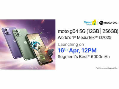 Moto G64 5G smartphone with 12GB RAM, MideaTek chipset to launch on April 16 in India