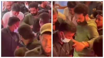 Jr NTR gets mobbed and pushed by fans at an event in Hyderabad - See photos