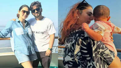 Telly couple Disha Parmar and Rahul Vaidya share adorable pictures with baby Navya from their cruise getaway