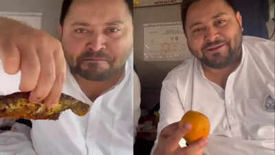 'Bhagwa is not just yours': After fish meal, Tejashwi Yadav shares chopper orange party video