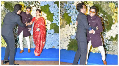 Shreyas Talpade reunites with 'Golmaal' co-star Tusshar Kapoor at Anand Pandit's daughter's wedding reception - See photos