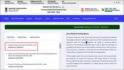 CUET PG Final Answer Key 2024 released at pgcuet.samarth.ac.in; result expected soon