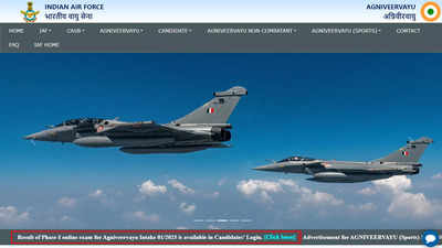 Indian Air Force Agniveervayu Phase-I Result for Intake 1/2025 Declared at agnipathvayu.cdac.in; Direct link