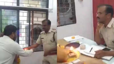 On cam: Frustrated over inaction, woman performs aarti at MP police station