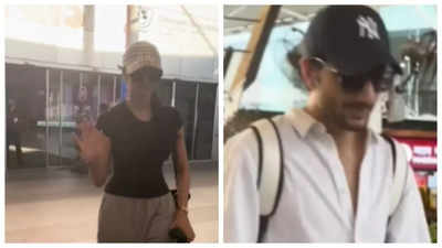 Ibrahim Ali Khan and rumored GF Palak Tiwari, Sara Ali Khan and Amrita Singh return from Goa vacation-Watch