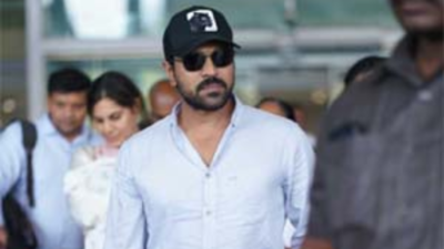 Ram Charan spotted at Chennai airport with his family before receiving an honorary doctorate from Vels University