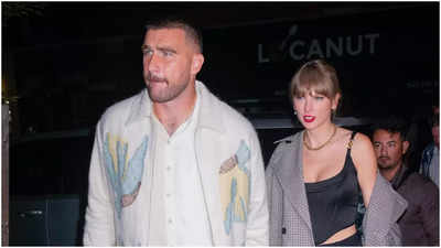 Taylor Swift and Travis Kelce pack on the PDA as they dance at Bleachers' Coachella set