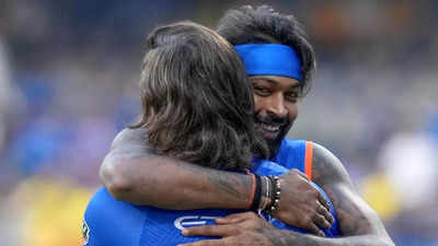 Watch: Thunderous cheers as Hardik Pandya embraces MS Dhoni in heartwarming moment