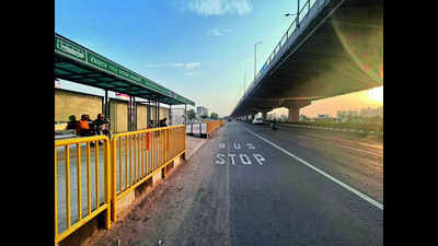 Dwarka Expressway open, shelters built too, but buses are nowhere near