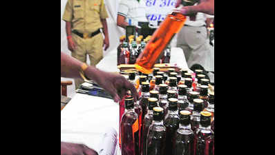 Country-made liquor seized in Ayodhya Nagar