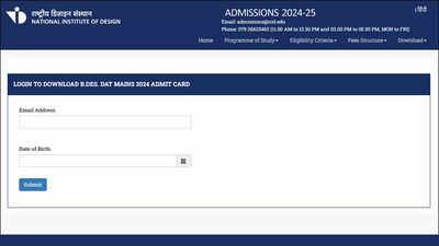 NID DAT BDes mains admit card 2024 released at admissions.nid.edu; Check direct link here