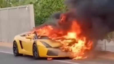 Lamborghini Gallardo burnt to ashes in Hyderabad: Here's why