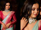 Actress Kavya Gowda radiates elegance in a traditional silk saree ensemble