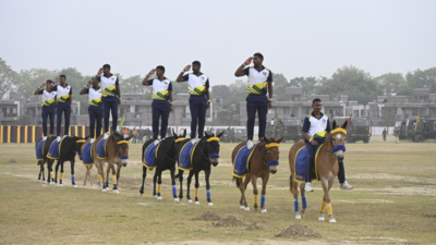 Equestrian display with 60 horses at central command Lucknow