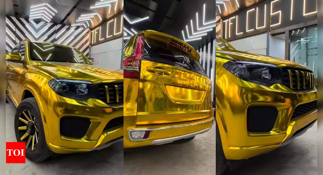 Eye-popping, unique Chrome Gold-wrapped Mahindra Scorpio N delivered to ‘Golden Boys’