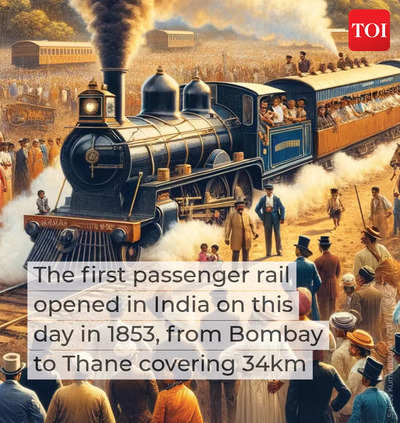 7. When the first locomotive rumbled on rails
