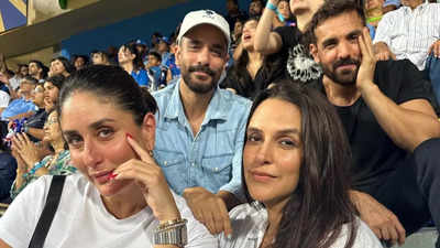 Netizens recall Kareena Kapoor calling John Abraham 'expressionless' in old interview as the duo watch IPL match at Wankhede stadium together - See photos