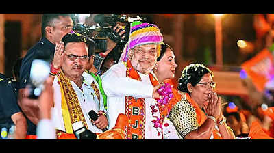 Shah’s roadshow turns Pink City saffron, BJP hopes for a hattrick