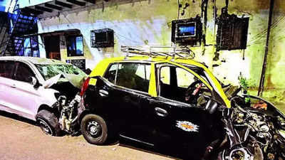 Car 'speeding' on Mumbai flyover flips over, hits cab & kills its driver