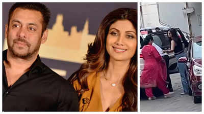 Shilpa Shetty and her mother visit Salman Khan's house after the firing incident