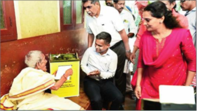 Age no bar: 111-year-old Kuppachi casts her vote | Kozhikode News ...