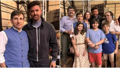 Hrithik Roshan welcomes the Consul General of France on the sets of 'War 2’