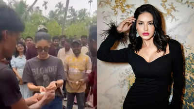 Sunny Leone attends muhurat puja of her upcoming Malayalam movie, 'I am so excited to be part of this amazing movie' - WATCH