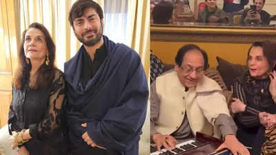 Mumtaz poses with Fawad Khan at a house party while Ghulam Ali mesmerises with his ghazal - WATCH video