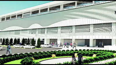 Bullet train station at Anand themed on White Revolution